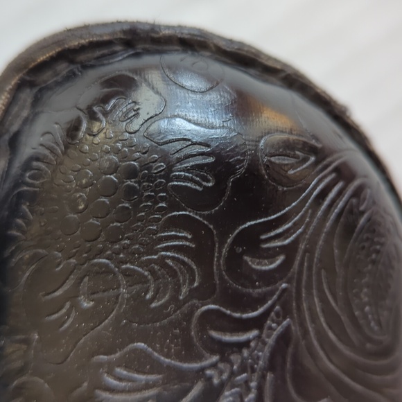 Bolo Etched Tooled Embossed Clog Wedge Nursing Shoes 9 Black - Picture 6 of 16